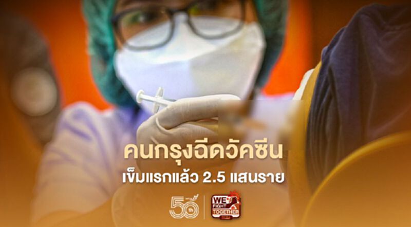 คนกรุงฉีดวัคซีนโควิด เข็มแรกแล้ว 2.5 แสนราย คนกรุงฉีดวัคซีนโควิด เข็มแรกแล้ว 2.5 แสนราย