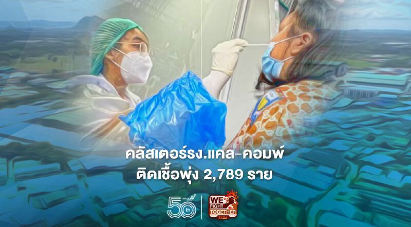 คลัสเตอร์ "แคล-คอมพ์" ติดเชื้อพุ่ง 2,789 ราย เร่งขยายร.พ.สนามเพิ่ม 2,400 เตียง 