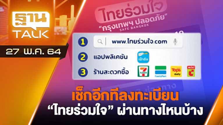 เช็กอีกทีลงทะเบียน “ไทยร่วมใจ” ผ่านทางไหนบ้าง | EXCLUSIVE IN BRIEF | THAN TALK | 27 พ.ค.64 เช็กอีกทีลงทะเบียน “ไทยร่วมใจ” ผ่านทางไหนบ้าง | EXCLUSIVE IN BRIEF | THAN TALK | 27 พ.ค.64