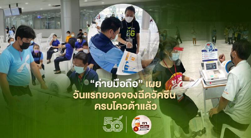 ‘ค่ายมือถือ’ เผยวันแรกยอดจองฉีดวัคซีนโควิด ครบโควต้า ‘ค่ายมือถือ’ เผยวันแรกยอดจองฉีดวัคซีนโควิด ครบโควต้า