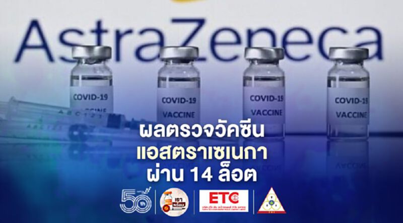 ผลตรวจวัคซีนแอสตราเซเนกาผ่าน 14 ล็อต ผลตรวจวัคซีนแอสตราเซเนกาผ่าน 14 ล็อต