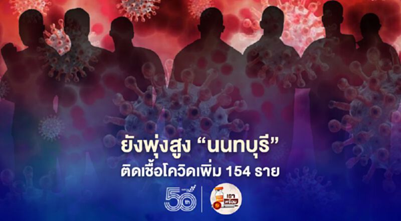 ลามไม่หยุด'นนทบุรี'ติดเชื้อโควิดรายใหม่เพิ่ม 154 ราย ส่วนใหญ่จากแคมป์คนงาน ลามไม่หยุด'นนทบุรี'ติดเชื้อโควิดรายใหม่เพิ่ม 154 ราย ส่วนใหญ่จากแคมป์คนงาน