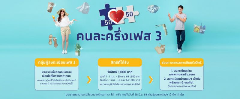 คนละครึ่งเฟส 3 ลงทะเบียน