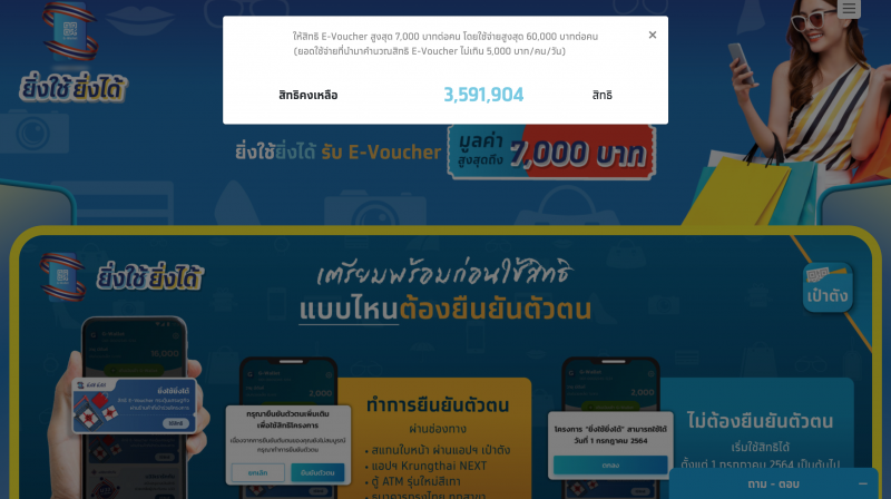 ลงทะเบียนยิ่งใช้ยิ่งได้ จำนวนสิทธิคงเหลือเท่าไหร่ อัพเดทล่าสุด