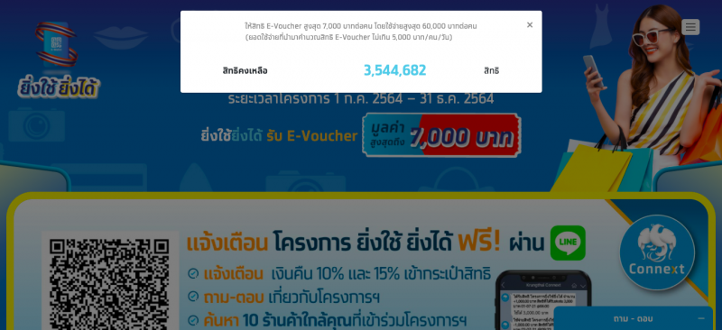 ลงทะเบียนยิ่งใช้ยิ่งได้ จำนวนสิทธิคงเหลือเท่าไหร่ อัพเดทล่าสุด