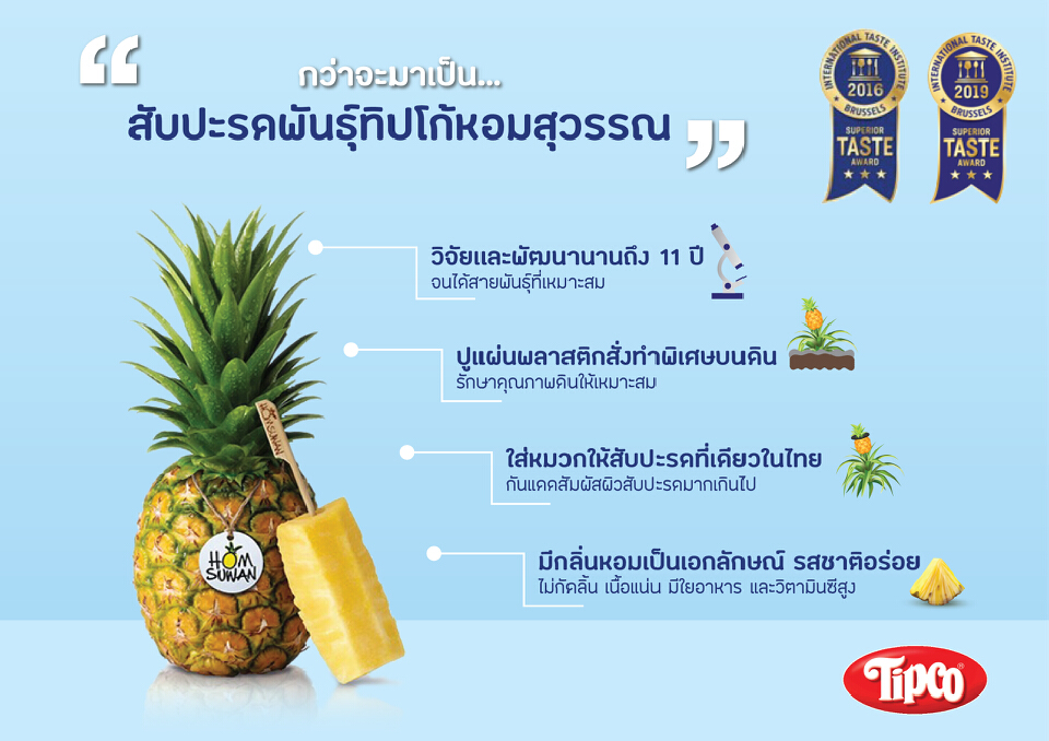 ทิปโก้ ต่อยอดสับปะรด“ทิปโก้หอมสุวรรณ”ฟื้นส่งออก