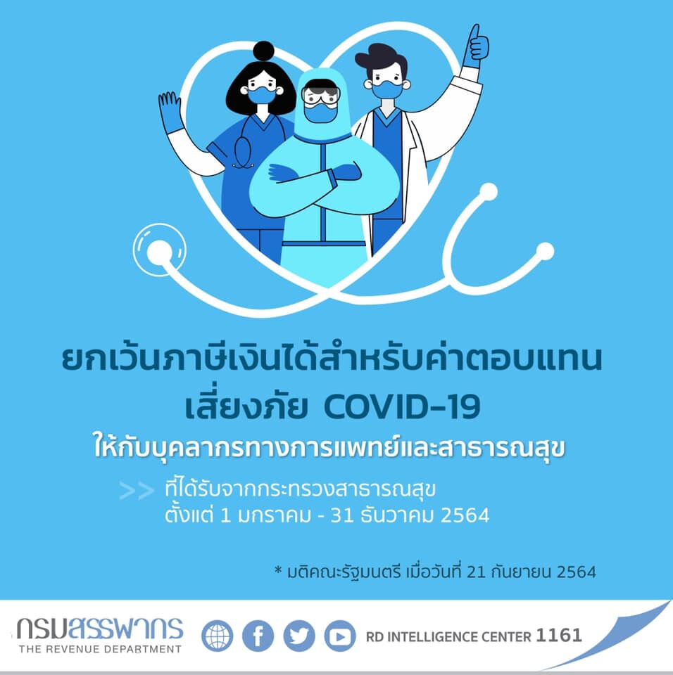 ยกเว้นภาษีเงินได้"จนท.ด่านหน้า"เงินได้พึงประเมินอะไรบ้างไม่เสียภาษี
