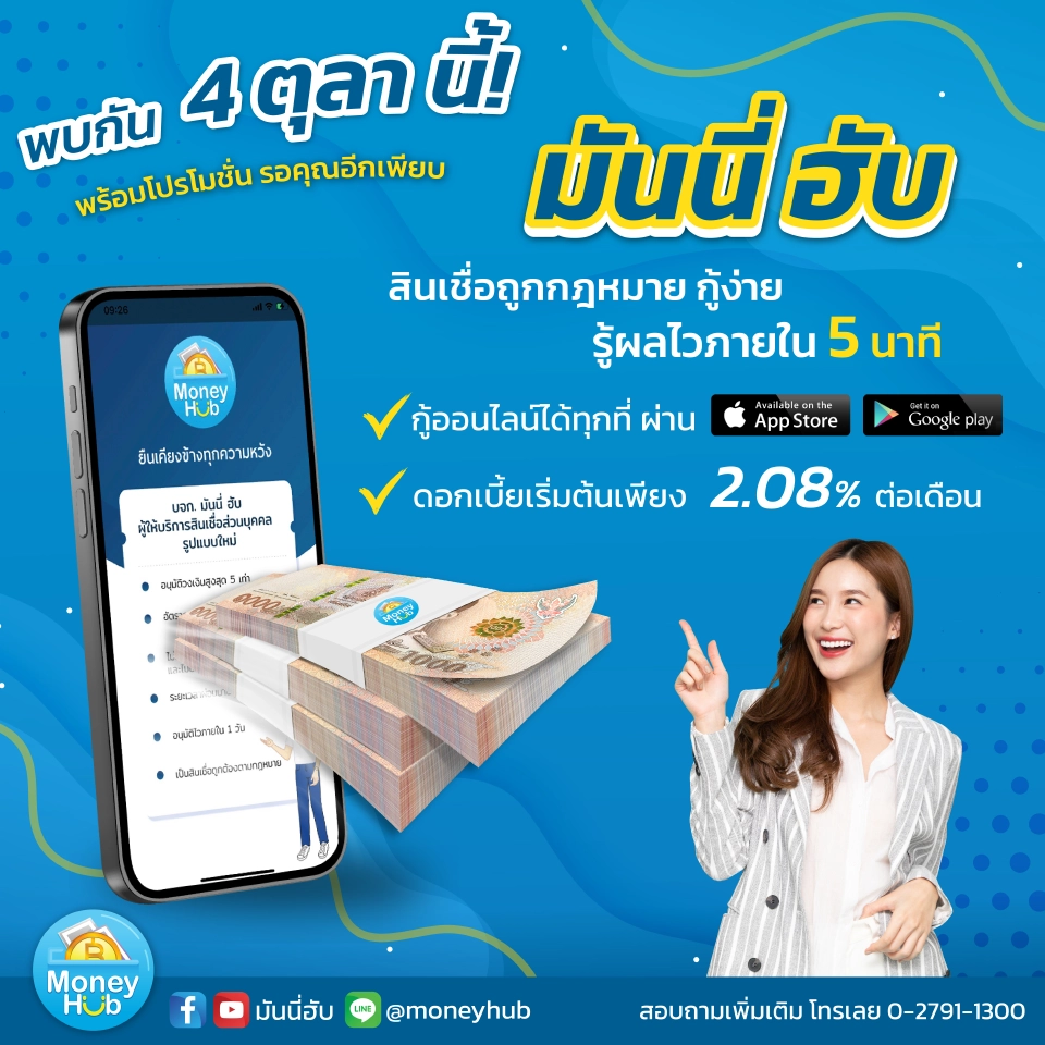 TFG ส่ง"มันนี่ ฮับ"รุกสินเชื่อส่วนบุคคลผ่านแอป ดอกเบี้ย 2.08% ต่อเดือน