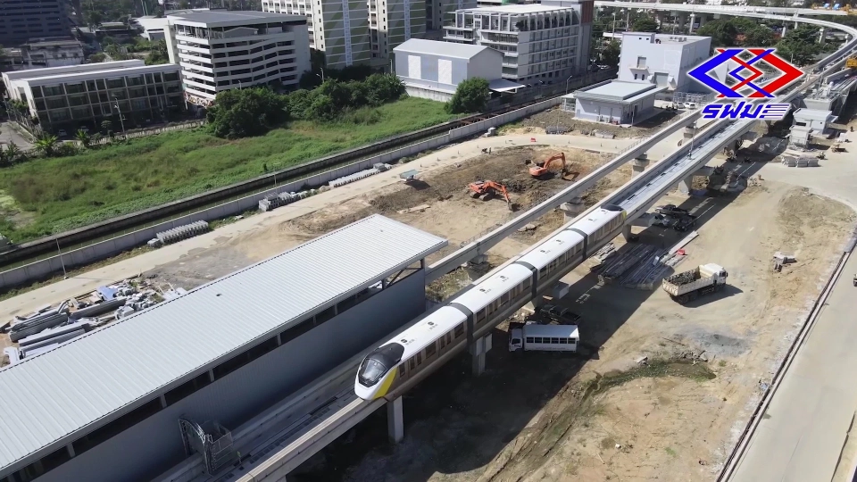 รฟม.ประมวลภาพทดสอบเดินรถไฟฟ้าโมโนเรลสายสีเหลือง ครั้งแรก