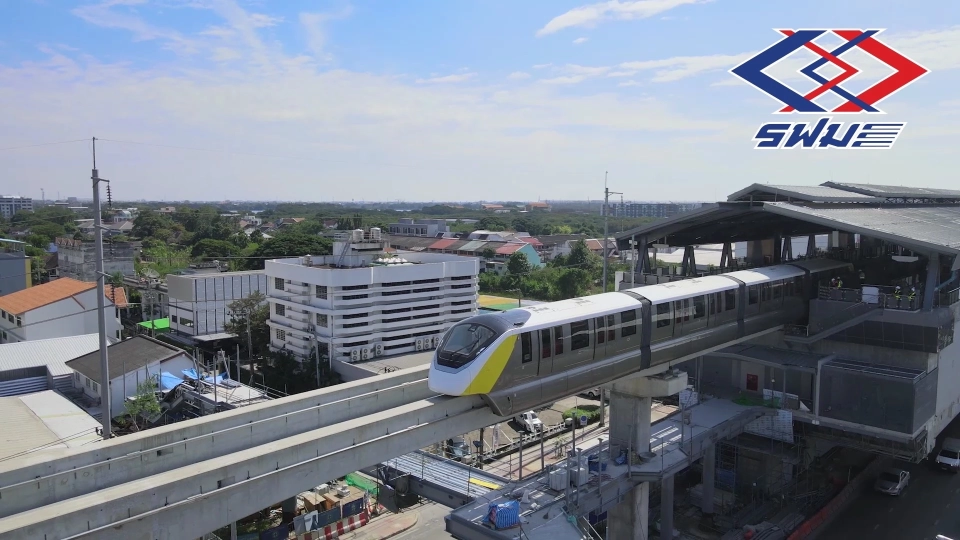 รฟม.ประมวลภาพทดสอบเดินรถไฟฟ้าโมโนเรลสายสีเหลือง ครั้งแรก