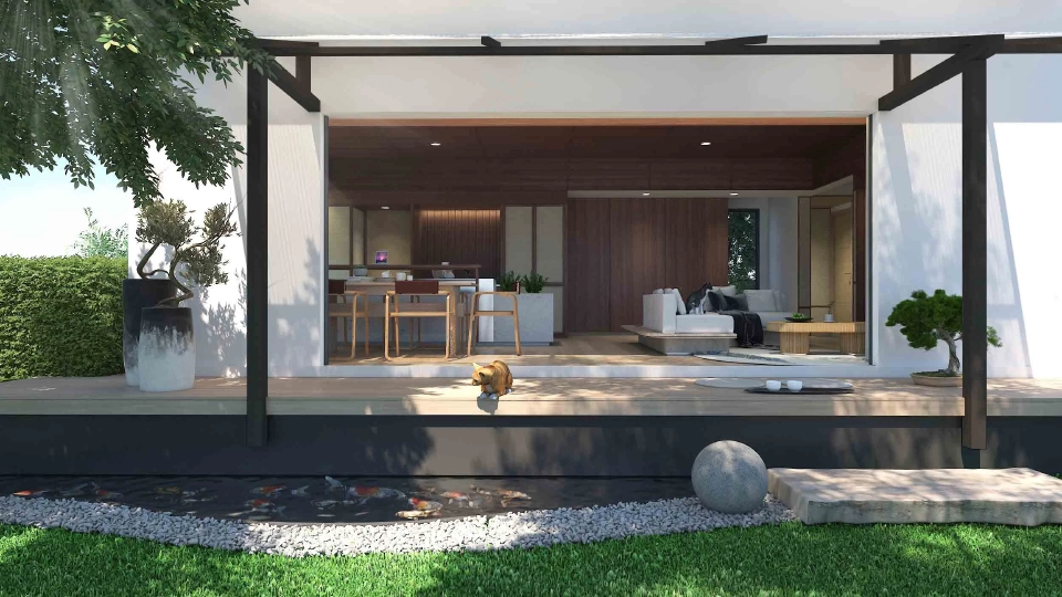 แบบฉบับของบ้านสไตล์ญี่ปุ่นที่เป็นการ Combine Space