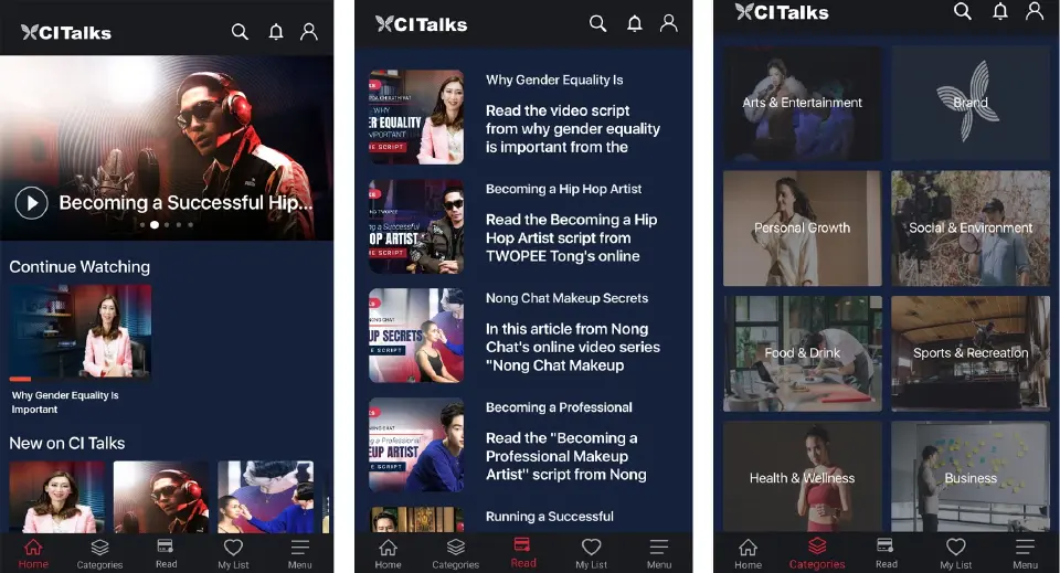 CI Talks เปิดแอป Edutainment คลังวิดีโอสร้างแรงบันดาลใจจากเซเลบ