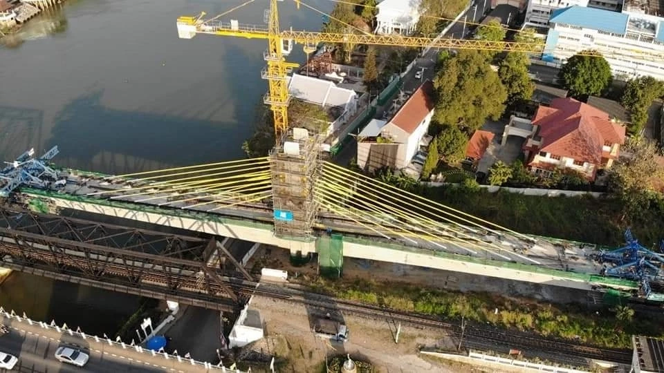 นับถอยหลัง 'สะพานขึงรถไฟ' แห่งแรกของไทย ใกล้แล้วเสร็จ
