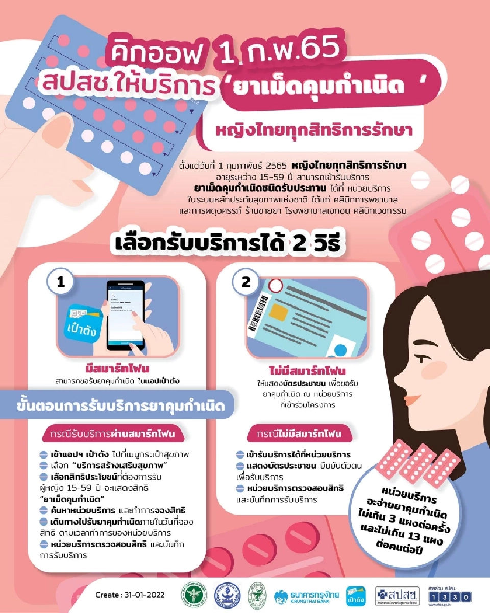 เปิดขั้นตอนขอรับ"ยาเม็ดคุมกำเนิด"ฟรีผ่าน"แอปเป๋าตัง"