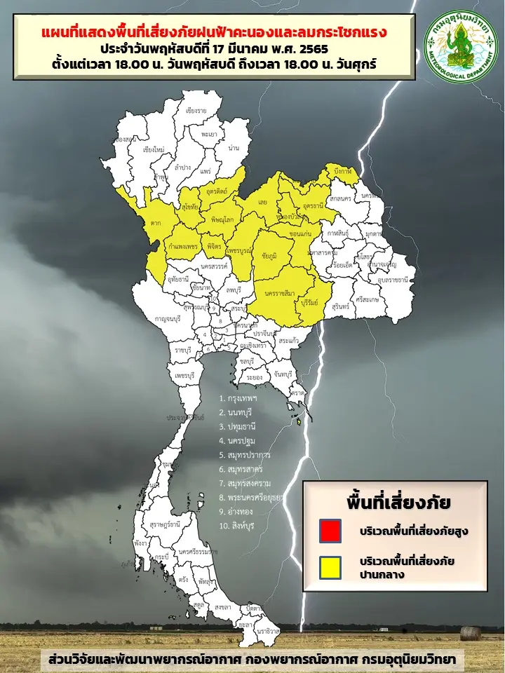 สภาพอากาศวันพรุ่งนี้ เช็คเลย 41 จว.ฝนฟ้าคะนอง ลมกระโชกแรง