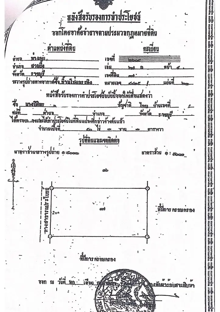 เอกสารสิทธิ์การครอบครองที่ดิน 