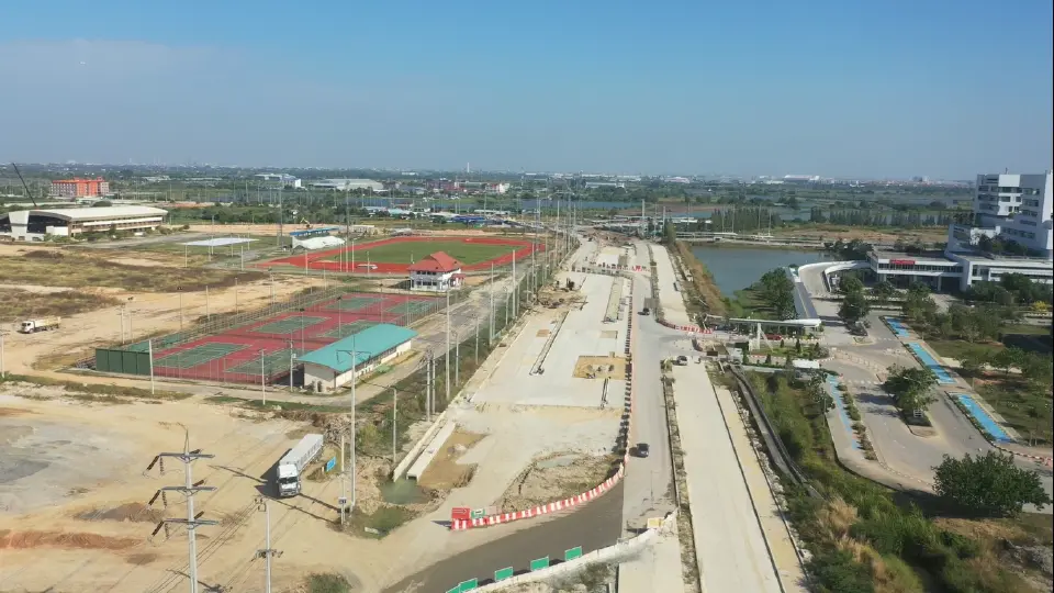 คืบหน้าก่อสร้างถนนสาย สป.1011 จ.สมุทรปราการ หนุนอีอีซี