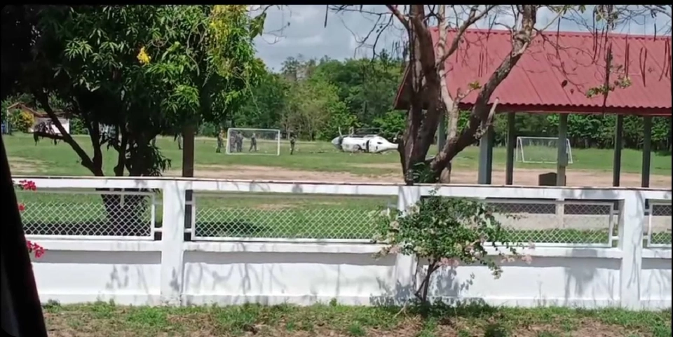 ด่วน เกิดเหตุ เฮลิคอปเตอร์ เบลล์ 429 ตกขณะลงจอด ตชด.21 เมืองสุรินทร์