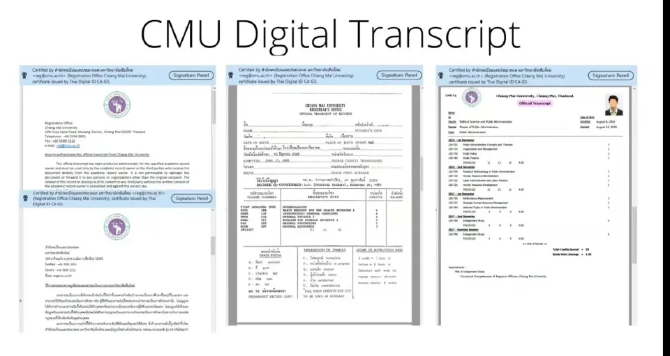 บริการ Digital Transcript