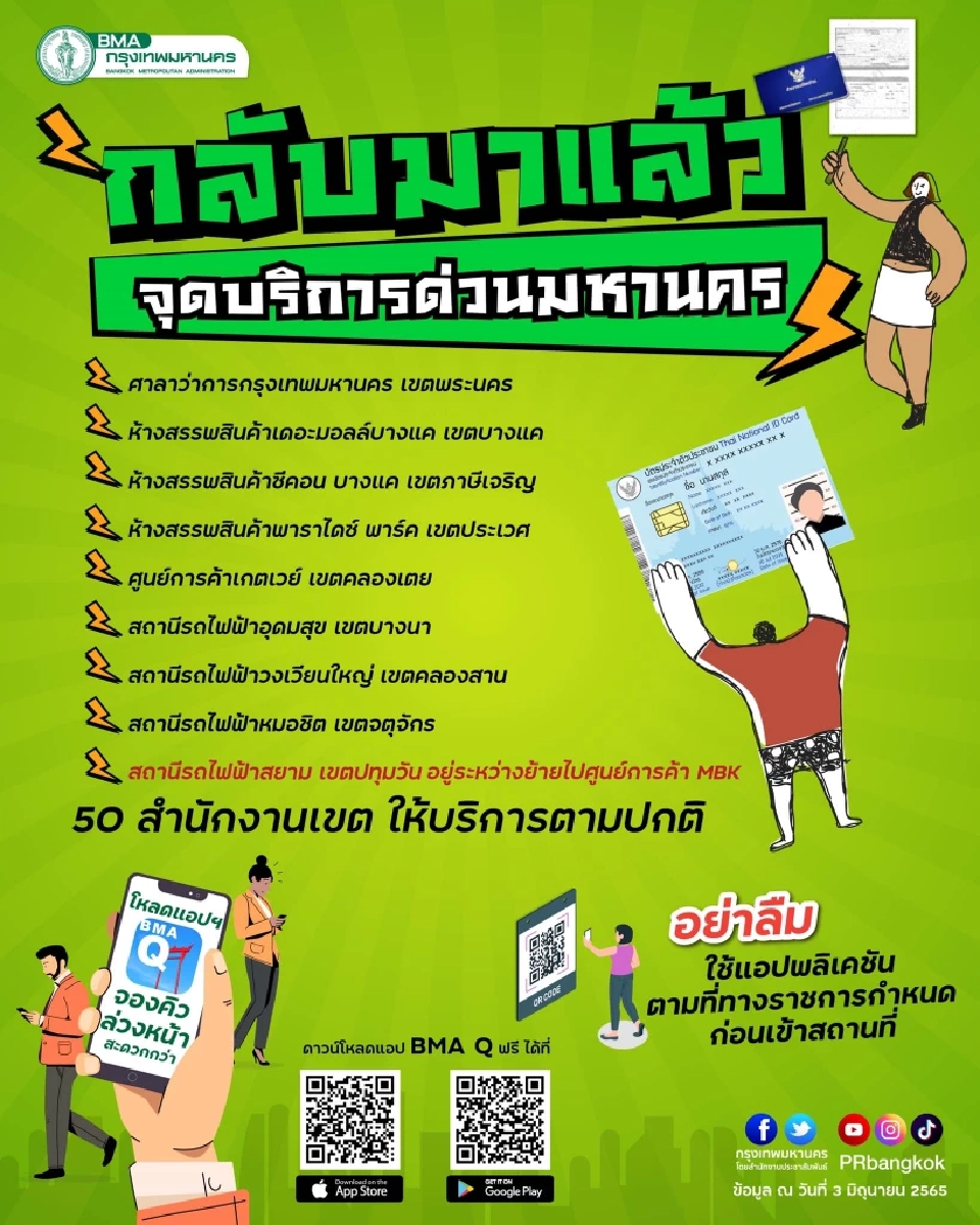 จุดบริการด่วนมหานครพร้อมเปิด 6 มิ.ย.นี้ 
