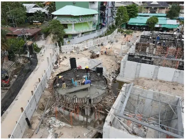 ผู้บริหารอจน.ตรวจเยี่ยมการก่อสร้างระบบบำบัดน้ำเสียเกาะพีพี
