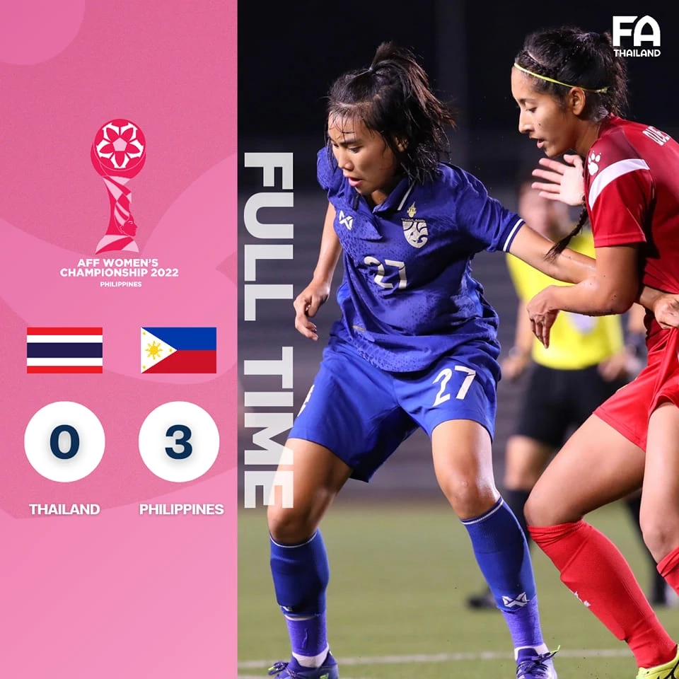 ทีมชาติไทย แพ้ ฟิลิปปินส์ ชวดแชมป์ฟุตบอลหญิงชิงแชมป์อาเซียน2022