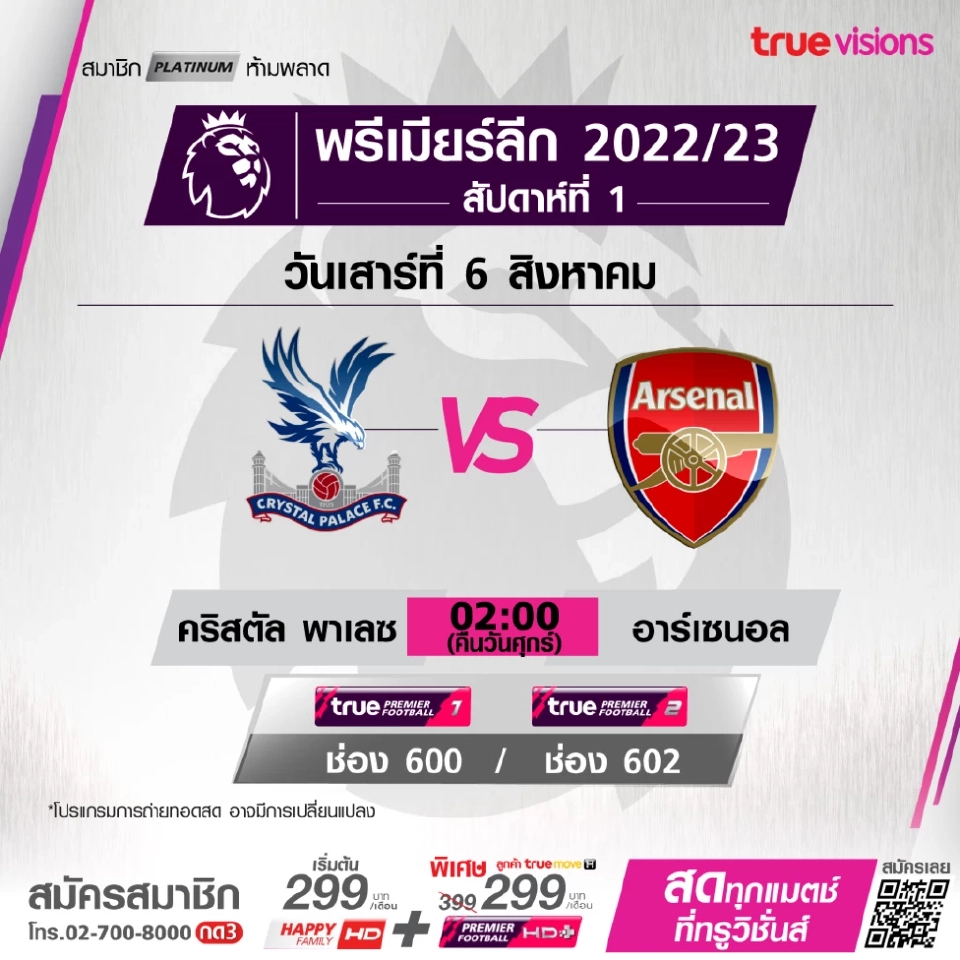 ลิ้งค์ดูถ่ายทอดสด คริสตัลพาเลซ พบ อาร์เซนอล พรีเมียร์ลีก2022 คลิกที่นี่