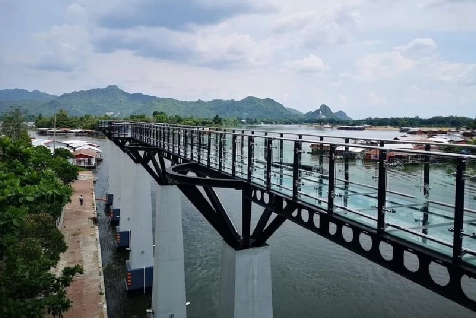 สกายวอล์คเมืองกาญจน์ (ขอบคุณภาพจากเนชั่นทีวี) 