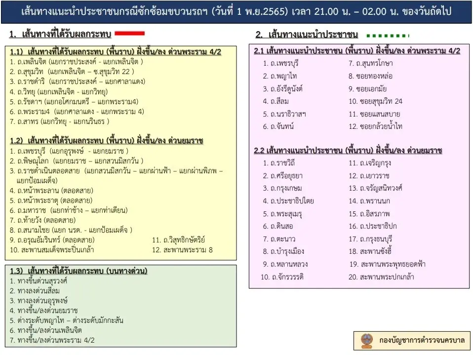แนะเลี่ยงเส้นทางซ้อมรถนำขบวน เอเปค ค่ำนี้