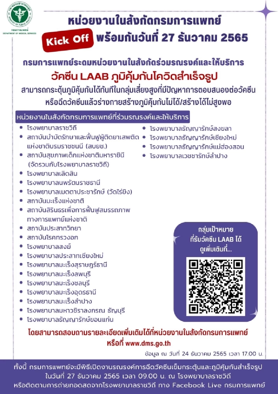 ฉีดภูมิคุ้มกันสำเร็จรูป LAAB ป้องกันโควิด-19 ฟรี เช็คเงื่อนไขได้ที่นี่