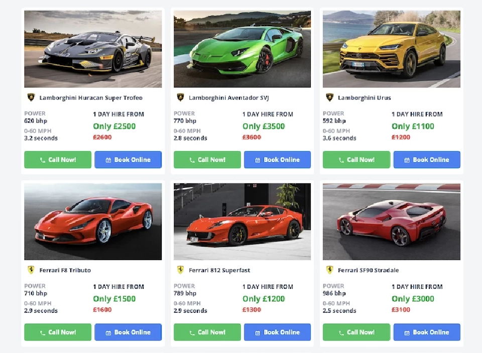 ลอนดอน จับลูกค้าไฮโซ บริการ "เช่าซูเปอร์คาร์" 5 แสนบาท/วัน