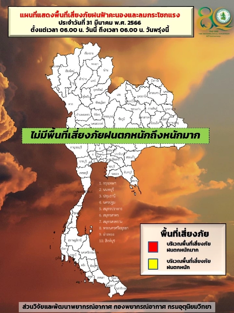 สภาพอากาศ 31 มี.ค.ไทยตอนบนอากาศร้อน มีฝนฟ้าคะนองบางพื้นที่