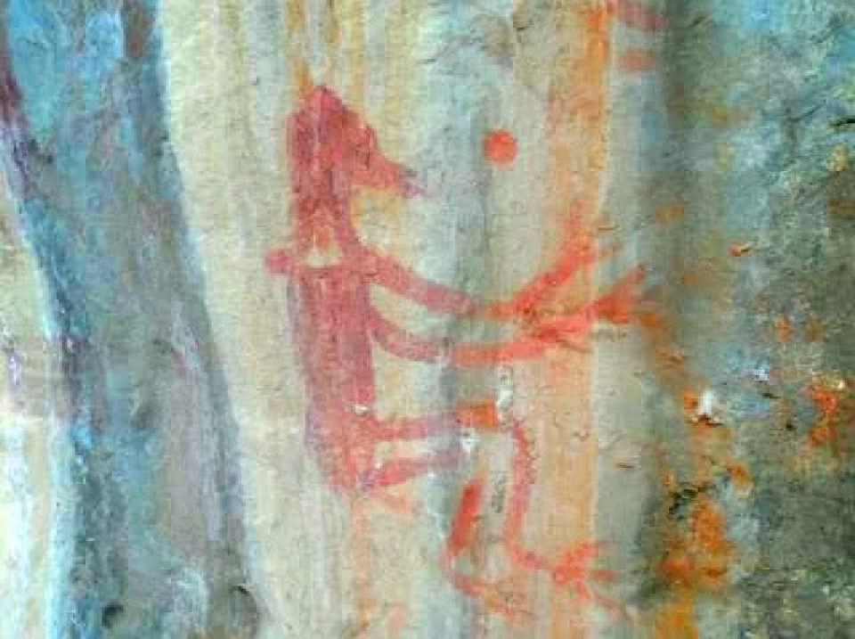 ภาพเขียนสี เขากาโรส ผาปีศาจ