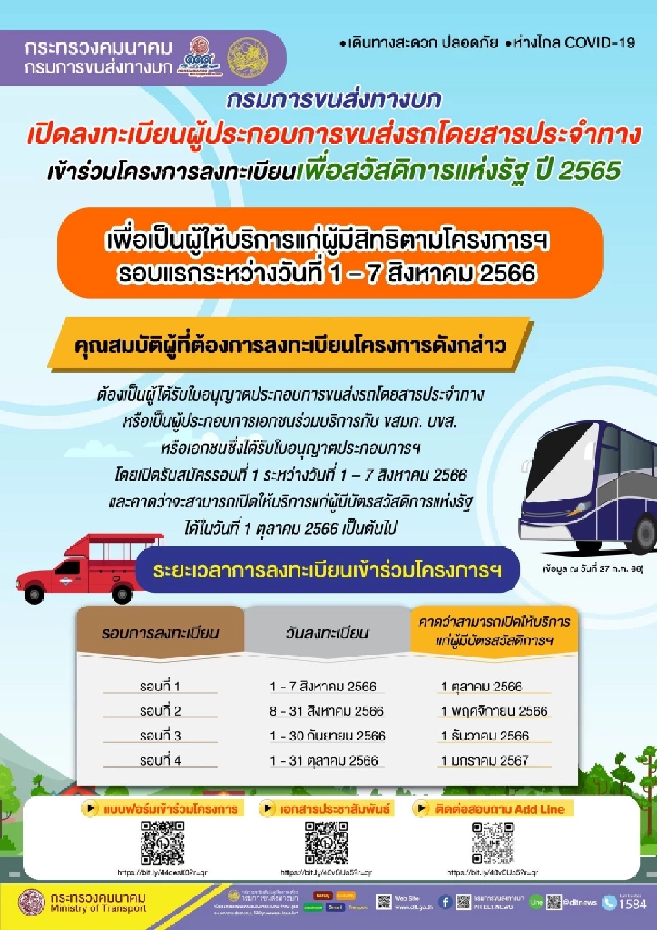 ขนส่งทางบก เปิดผู้ประกอบการรถโดยสารประจำทางลงทะเบียน“ผู้ให้บริการ”