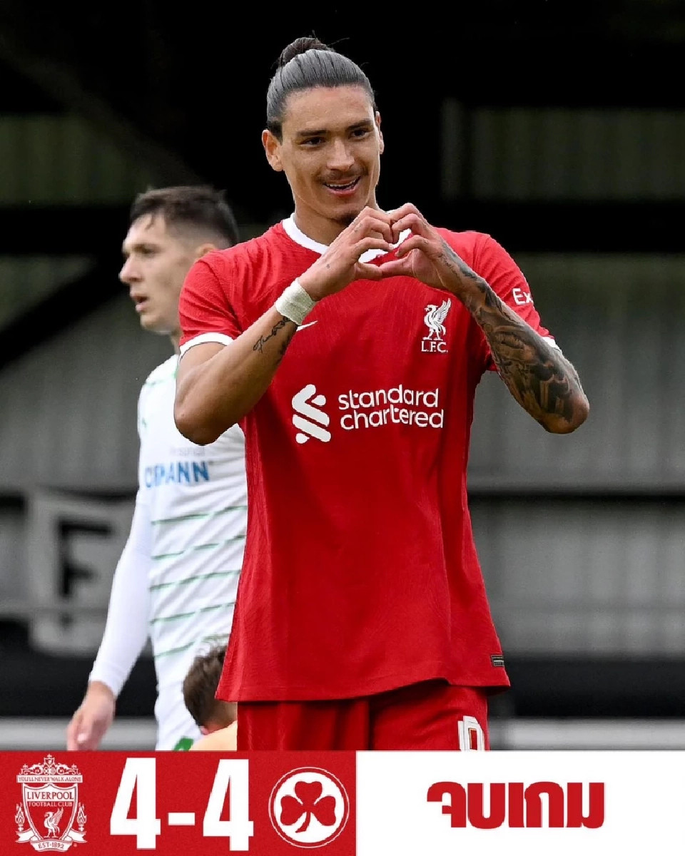 จบเกม 90 นาที กรอยเธอร์ เฟือร์ธ เสมอ ลิเวอร์พูล 4-4