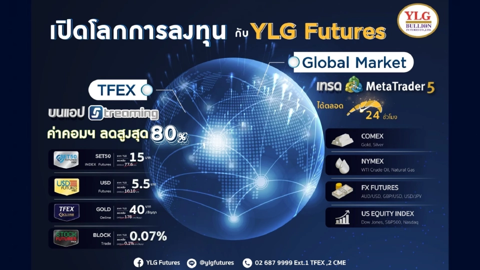 YLG ชี้ปลายปีทองคำเริ่มคึกคักมองปีนี้เฟดขึ้นดอกเบี้ยอีกแค่ 1 ครั้ง