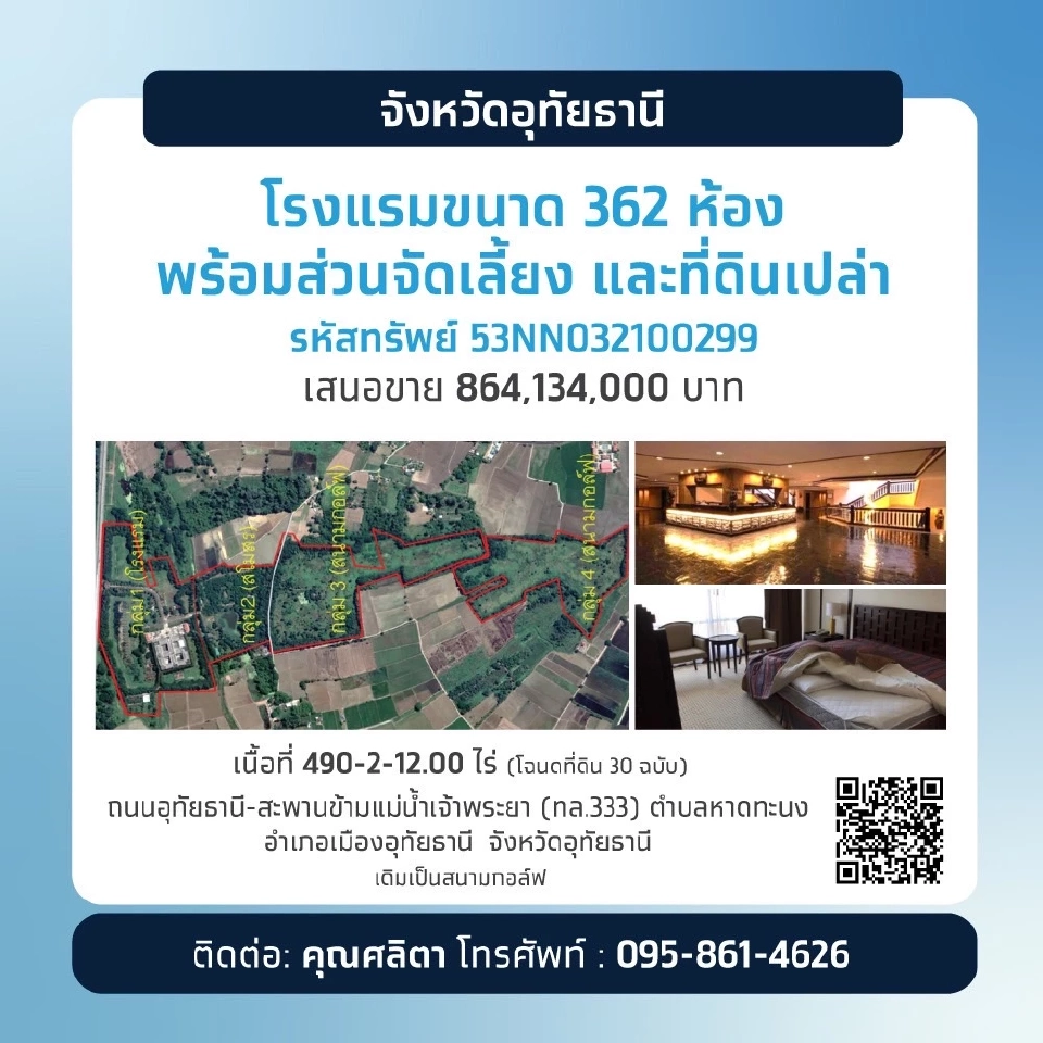 ประกาศขายทรัพย์ลงทุนจากธนาคารกรุงไทย