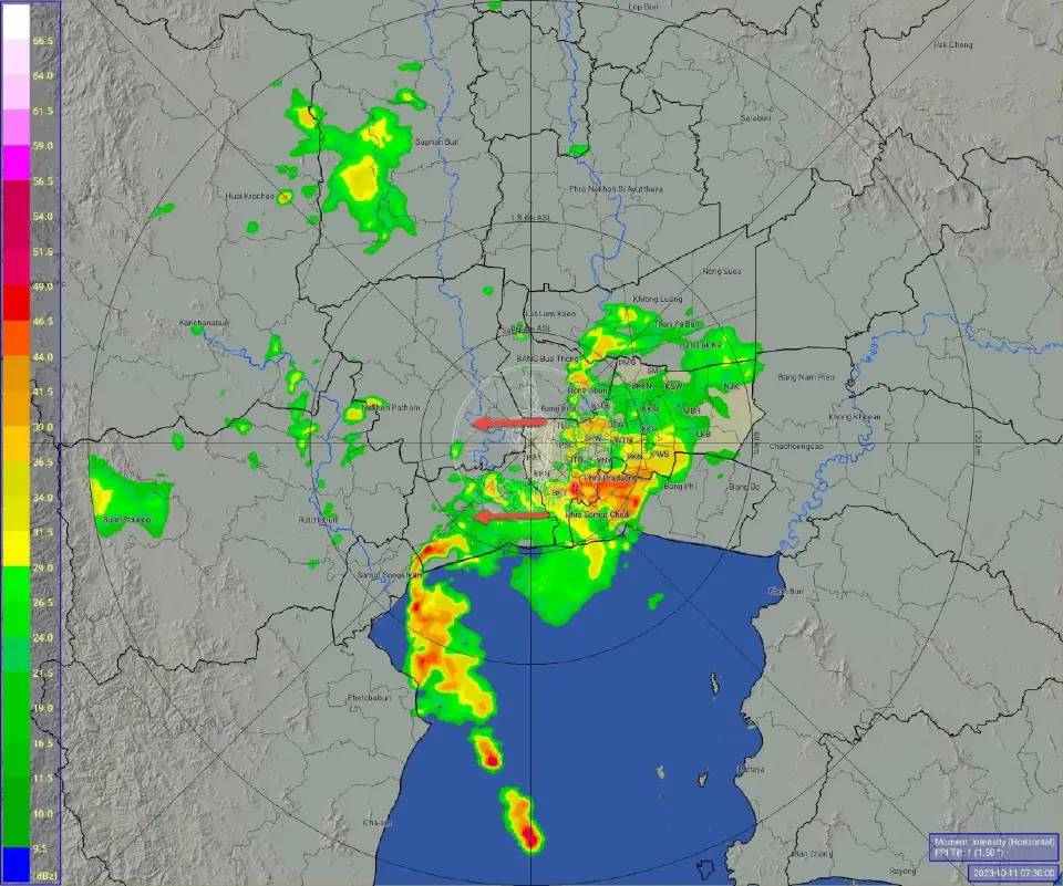 เรดาห์ฝนตกวันนี้ 11 ต.ค. 66 พื้นที่กทม.-ปริมณฑล ต่างจังหวัด เช็กอัพเดทที่นี่