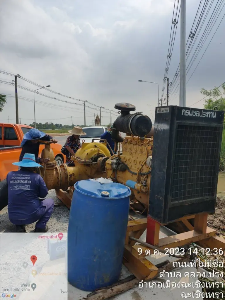 ชป. เคียงข้างประชาชน ติดตั้งเครื่องสูบน้ำเพิ่มเติม บรรเทาความเดือดร้อน