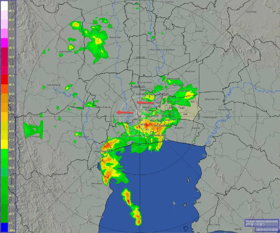 เรดาห์ฝนตกวันนี้ 11 ต.ค. 66 พื้นที่กทม.-ปริมณฑล ต่างจังหวัด เช็กอัพเดทที่นี่