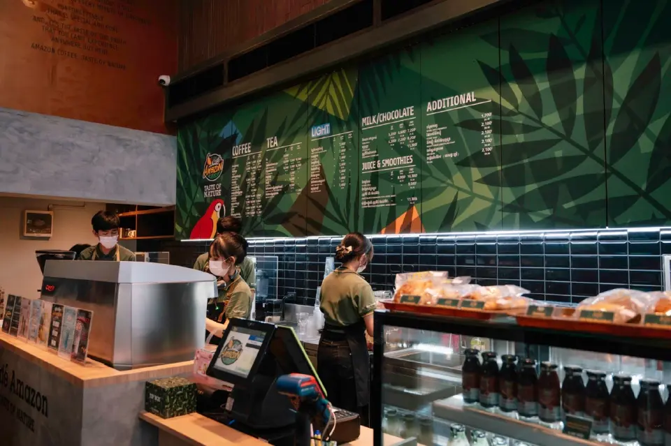 บรรยากาศ Cafe Amazon ในกัมพูชา 