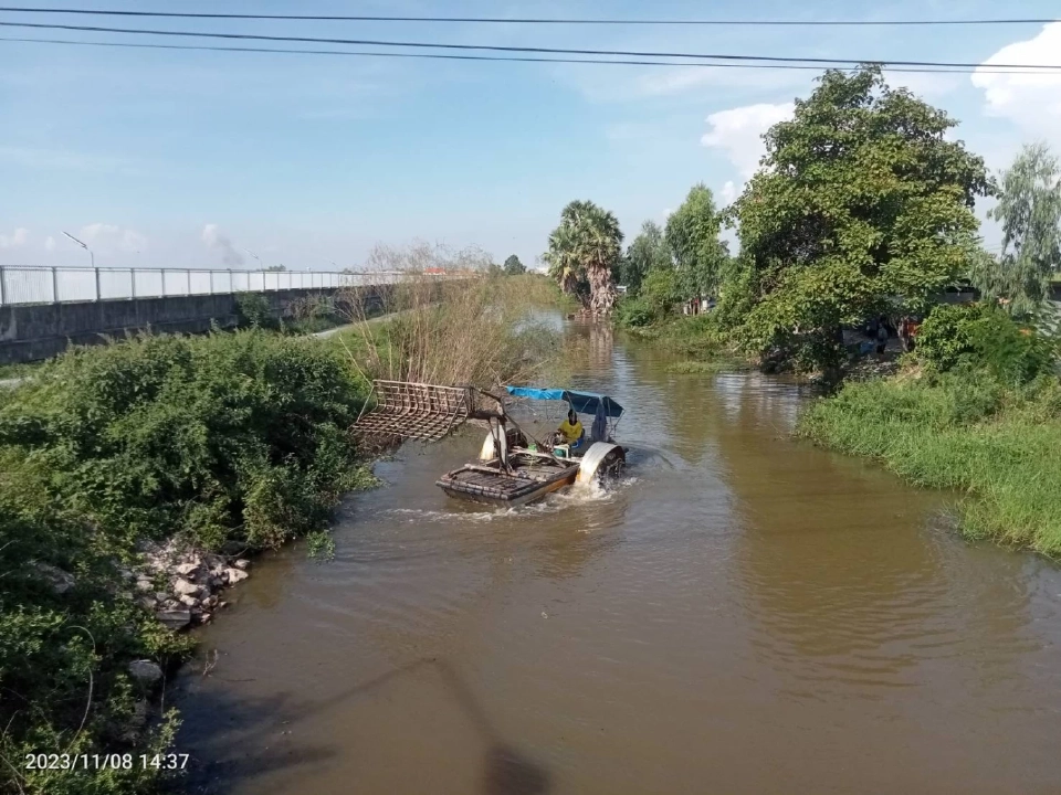 ชป. ลุยเก็บผักตบชวา ลดการแพร่ขยายพันธุ์
