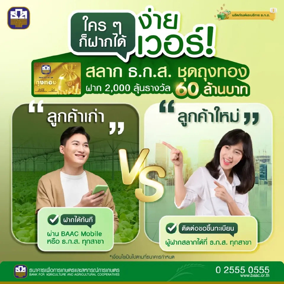 ถ่ายทอดสดผลการออกรางวัลสลากออมทรัพย์ ธ.ก.ส.งวดวันที่ 16 ธ.ค.66