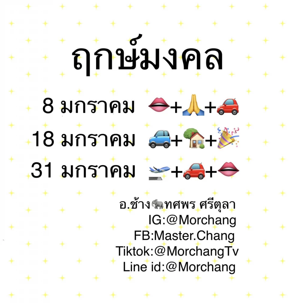 ฤกษ์มงคล ฤกษ์ดี เดือนมกราคม 2567  โดยหมอช้าง ทศพร ศรีตุลา 