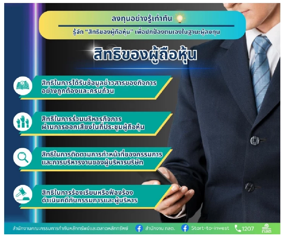 ลงทุนอย่างรู้เท่าทัน   รู้จัก “สิทธิของผู้ถือหุ้น”