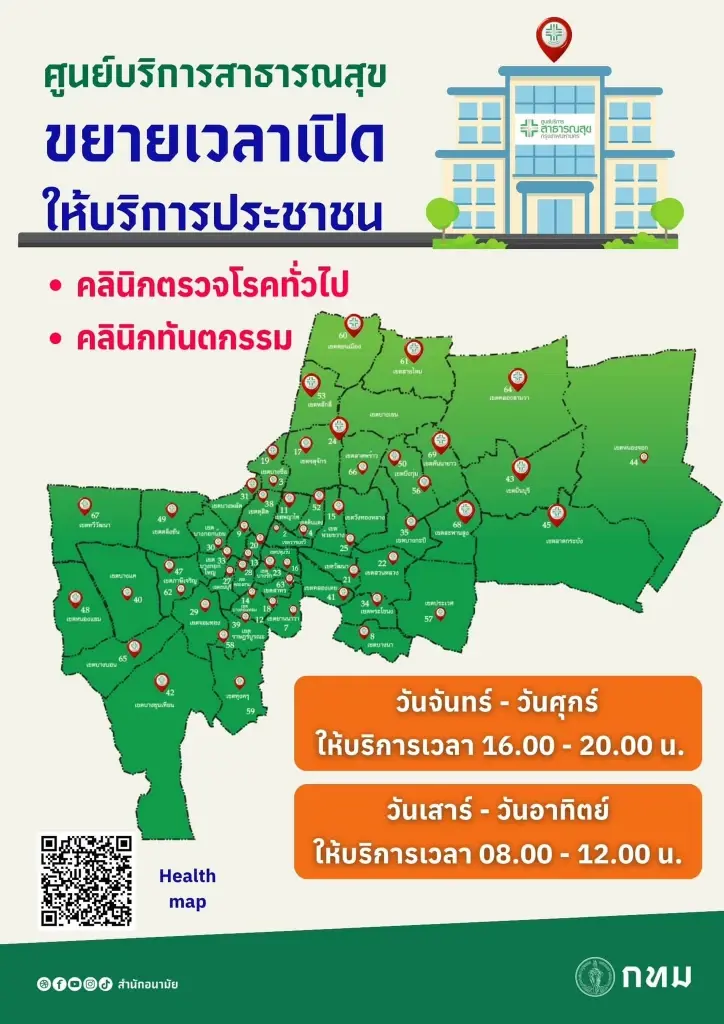 กทม. ขยายเวลา "คลินิกตรวจโรคทั่วไป-คลินิกทันตกรรม" เดือน ก.พ.67