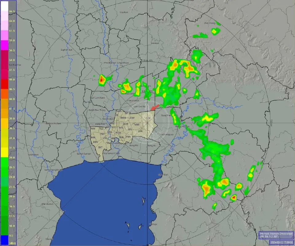 อัพเดท "เรดาห์ฝนตก" พื้นที่กทม.-ปริมณฑล วันนี้ 12 มี.ค. 67