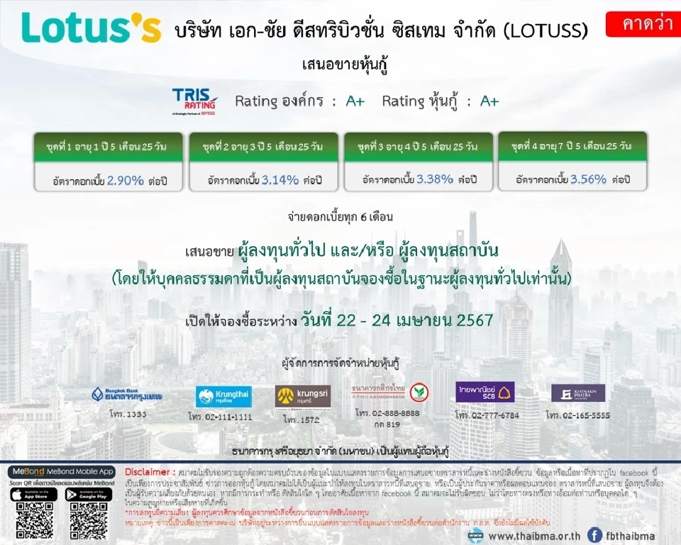อัปเดต 6 บจ. เปิดขายหุ้นกู้สัปดาห์นี้ ดอกเบี้ยสูงสุด 7.30% ต่อปี