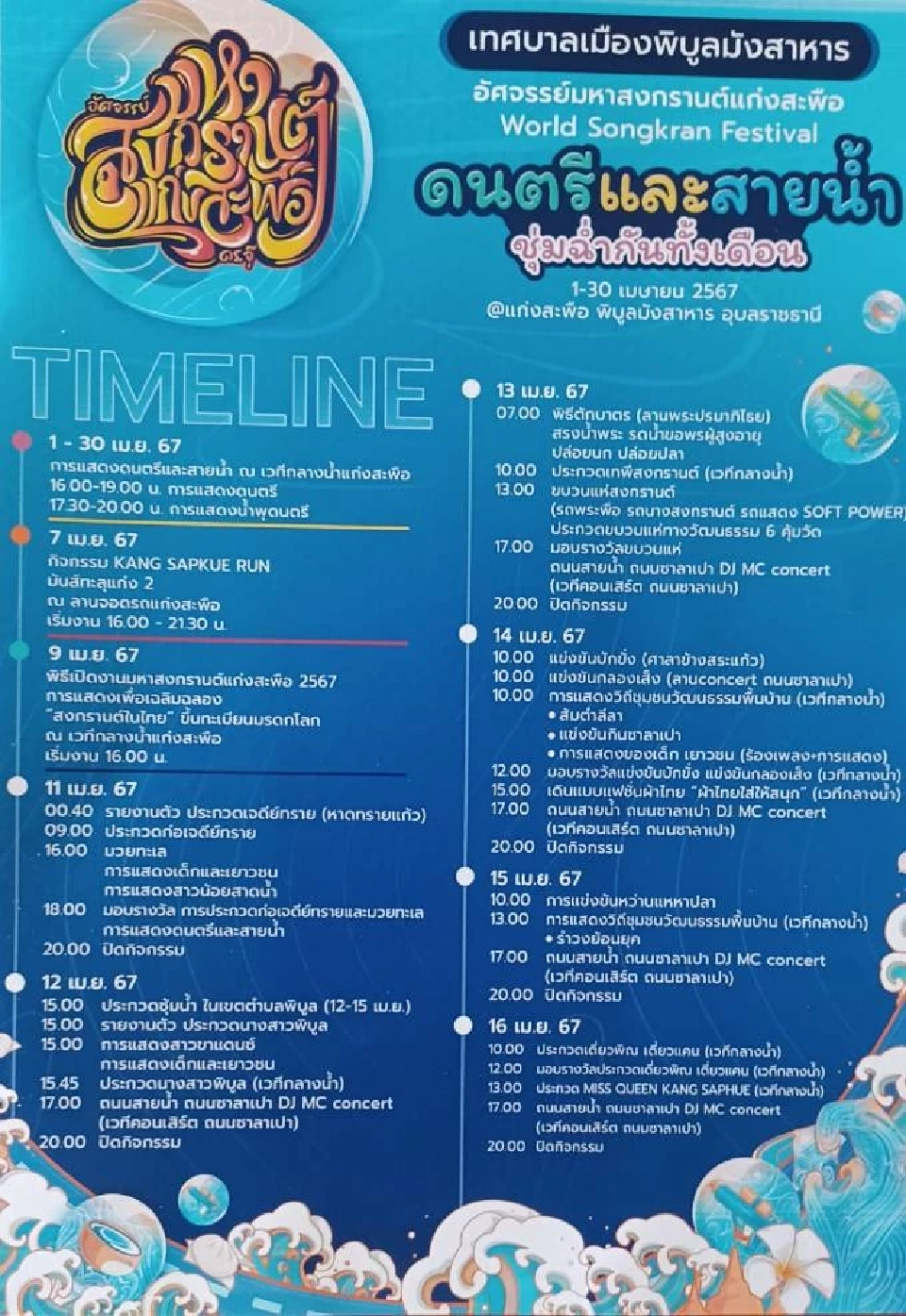 "มหาสงกรานต์แก่งสะพือ" คาดเงินสะพัดกว่า 500 ล้าน