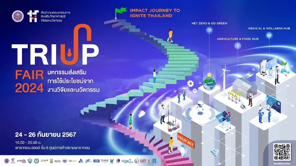 สกสว. จัด TRIUP FAIR 2024 เปิดโอกาสธุรกิจด้วยนวัตกรรม บริการครบวงจร 5 กระทรวง